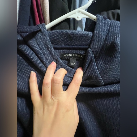 Banana Republic Navy Blue sweater Hoodie; Size Small new men - Picture 4 of 6